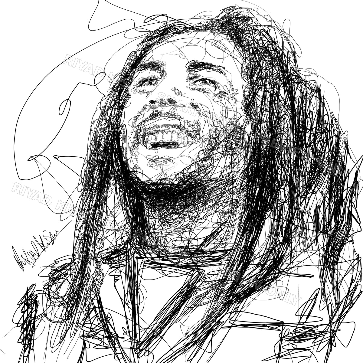 Bob Marley — Scribble Portrait