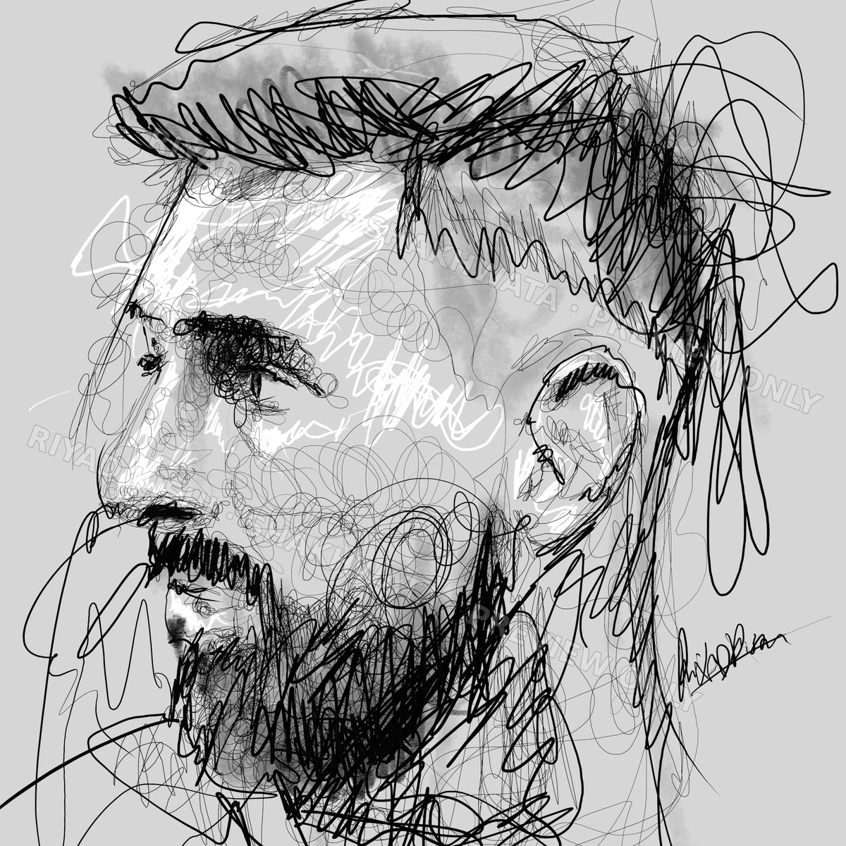 Profile in Motion — Scribble Portrait